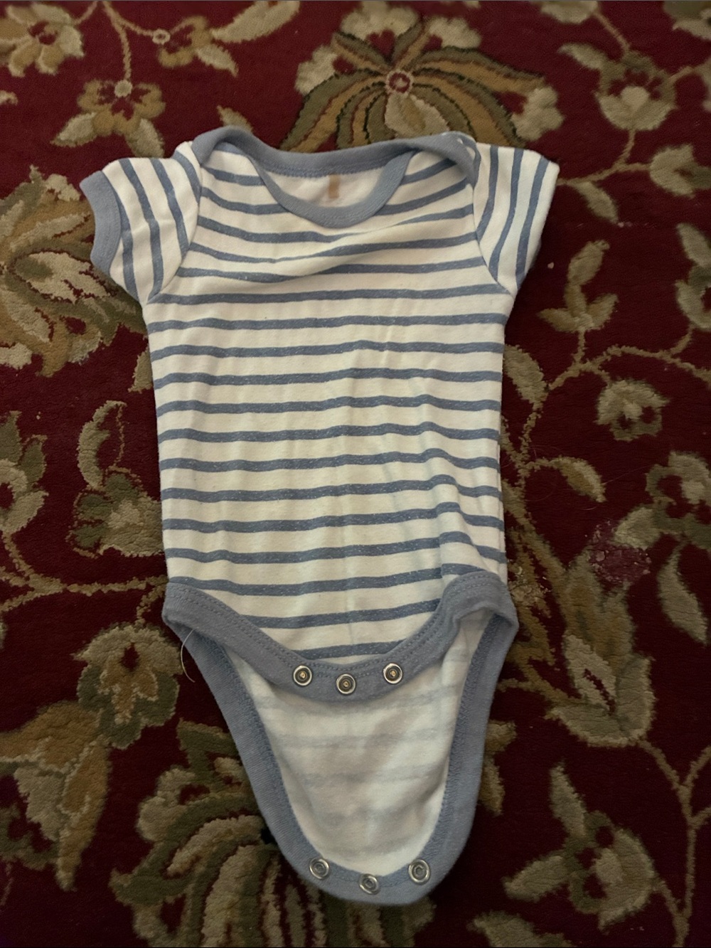 Striped Blue & White Infant One-Piece Bodysuit